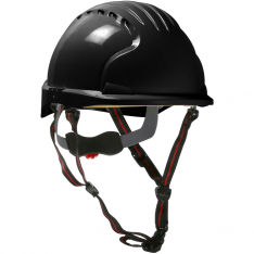 PIP 280-EV6151S-CH-11, JSP EVO6100 ASCEND, BLACK, 6-PT SUSP, 4-PT CHIN STRAP, WHEEL RATCHT, CLASS E