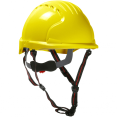 PIP 280-EV6151S-CH-20, JSP EVO6100 ASCEND, YELLOW, 6-PT SUSP, 4-PT CHIN STRAP, WHEEL RATCHT, CLASS E