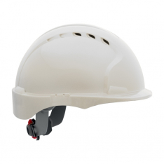 PIP 280-EV6151SV-10, JSP EVOLUTION 6151, WHITE, VENTED, SHORT BRIM, WHEEL RATCHET, CLASS C