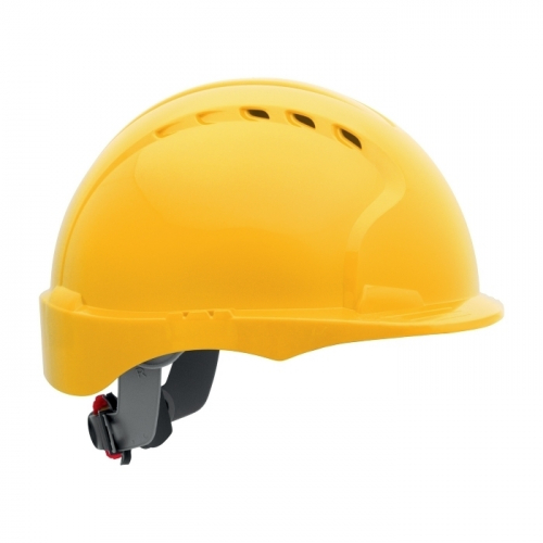PIP 280-EV6151SV-20, JSP EVOLUTION 6151, YELLOW, VENTED, SHORT BRIM, WHEEL RATCHET, CLASS C