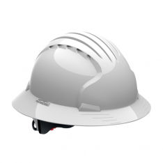 PIP 280-EV6161-10, JSP EVO6161 FULL BRIM, WHITE, 6-PT TEXTILE SUSP, WHEEL RATCHT, CLASS E
