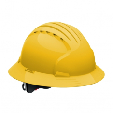 PIP 280-EV6161-20, JSP EVO6161 FULL BRIM, YELLOW, 6-PT TEXTILE SUSP, WHEEL RATCHT, CLASS E