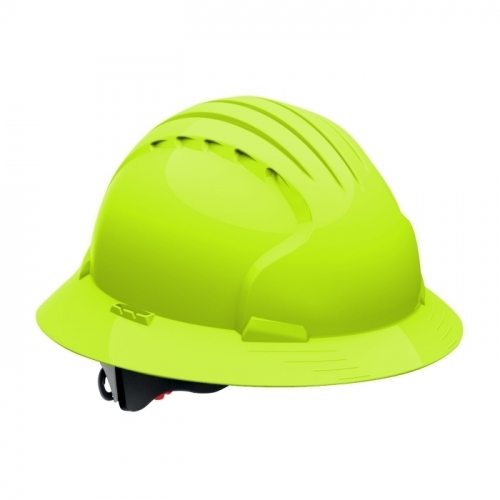 PIP 280-EV6161-LY, JSP EVO6161 FULL BRIM, B LIME, 6-PT TEXTILE SUSP, WHEEL RATCHT, CLASS E