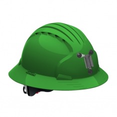 PIP 280-EV6161M-30, JSP EVO6161 FULL BRIM FOR MINING, GREEN, LAMP BRACKET, CLASS C