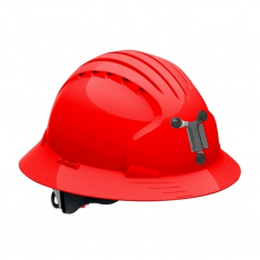 PIP 280-EV6161M-60, JSP EVO6161 FULL BRIM FOR MINING, RED, LAMP BRACKET, CLASS C