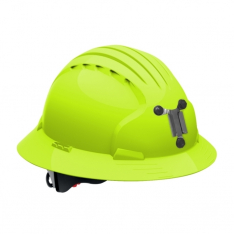 PIP 280-EV6161M-LY, JSP EVO6161 FULL BRIM FOR MINING, LIME YELLOW, LAMP BRACKET, CLASS C