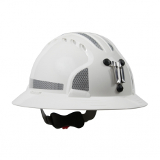 PIP 280-EV6161MCR2-10, JSP EVO6161 FULL BRIM FOR MINING, WHITE W/ CR2, LAMP BRACKET, CLASS C