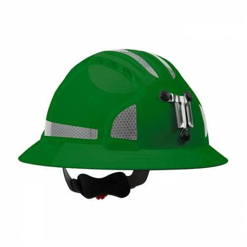 PIP 280-EV6161MCR2-30, JSP EVO6161 FULL BRIM FOR MINING, GREEN W/ CR2, LAMP BRACKET, CLASS C