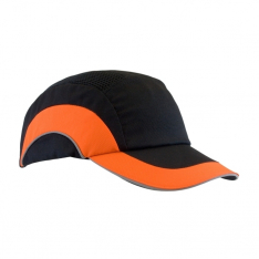 PIP 282-ABR170-18, JSP HARDCAP A1+ LOW-PROFILE, BLACK/ HV ORANGE, 2.75" BRIM, HDPE LINER LINER