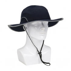 PIP 282-AFB375-21, JSP HARDCAP RANGER, NAVY/NAVY, 3" WIDE FULL BRIM W/ STRAP, HDPE LINER HDPE