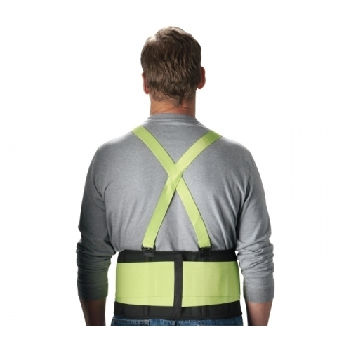 PIP 290-550XXL, HI-VIS NYLON ELASTIC, XXL 48"-54", BLACK W/ HI-VIS LIME, 8" WIDTH