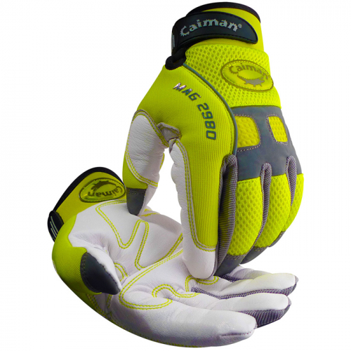 PIP 2980-7, MECHANIC'S WORK GLOVE, MULTI-ACTIVITY, HIGH-VISIBILITY LIME, GOAT GRAIN PALM XXL
