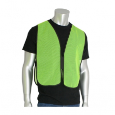 PIP 300-0800-LY, NON-ANSI MESH SAFETY VEST, LY, H&L CLOSURE, OSFM