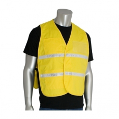 PIP 300-1510/2X-3X, NON-ANSI IC VEST, YLW, POLYESTER, H&L CLOSURE, 1IN. WHITE GLOSS TAPE