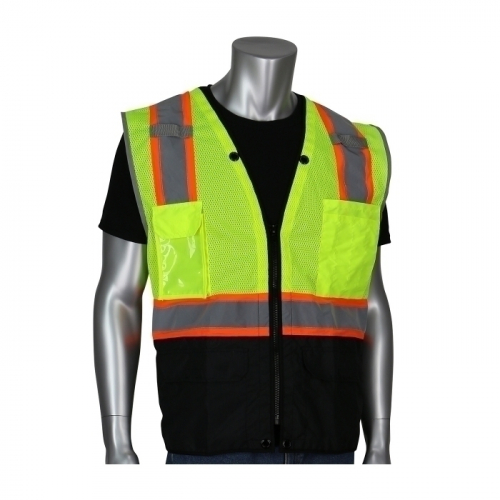 PIP 302-0650D-LY/2X, TYPE R CLASS 2 HD SURVEYOR VEST, BLACK BOTTOM RIPSTOP, TT TAPE, LY