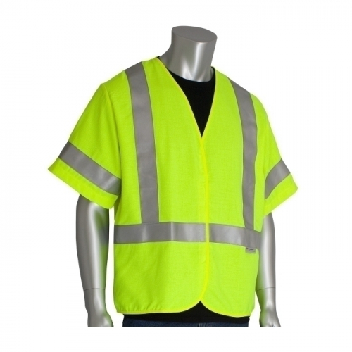 PIP 305-3200-2X, AR/FR CLASS 3 SOLID VEST, 8.9 CAL, FR TAPE, H&L CLOSURE, LY