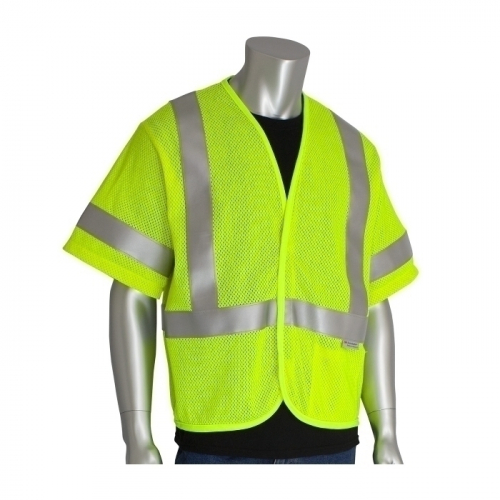 PIP 305-3100-3X, AR/FR CLASS 3 MESH VEST, 5.1 CAL, FR TAPE, H&L CLOSURE, LY
