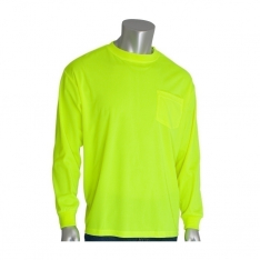 PIP 310-1100-LY/2X, NON-ANSI, LONG SLEEVE T-SHIRT, CREW NECK, CHEST POCKET, LY