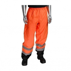 PIP 318-1757-OR/2X, CLASS E PU POLY OVER PANT, TWO POCKET, TWO TONE WITH TAPE, OR