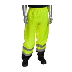PIP 318-1757-YEL/2X, CLASS E PU POLY OVER PANT, TWO POCKET, TWO TONE WITH TAPE, LY