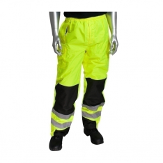 PIP 318-1771-LY/2X, CLASS E RIP STOP PU PANT, 5 POCKET, DRAWSTRING WAIST, REINFORCED, LY