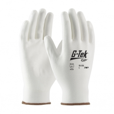 PIP 33-125/L, G-TEK GP, WHITE 13G NYLON SHELL, WHITE PU COATED SMOOTH GRIP