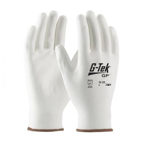 PIP 33-125/XXL, G-TEK GP, WHITE 13G NYLON SHELL, WHITE PU COATED SMOOTH GRIP