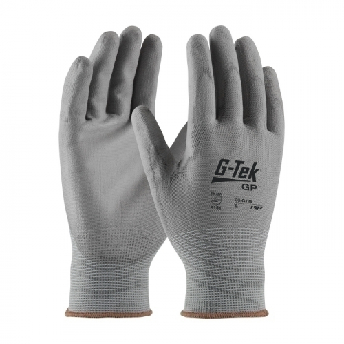 PIP 33-G125/XXL, G-TEK GP, GRAY 13G NYLON SHELL, GRAY PU COATED SMOOTH GRIP