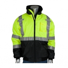 PIP 333-1740-LY/2X, CLASS 3 BOMBER BLACK TRIM, FIXED INSULATION, ZIPPER, 2 IN. TAPE, LY