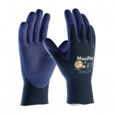 PIP 34-244/L, MAXIFLEX ELITE, 18G BLUE NYLON, NITRILE MICRO-FOAM GRIP W/ DOTS