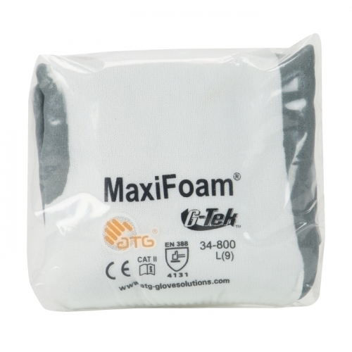 PIP 34-800V/L, MAXIFOAM PREMIUM, 15G WHITE NYLON SHELL, GRAY NITRILE FOAM GRIP, VEND