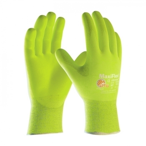 PIP 34-874FY/XXL, MAXIFLEX ULTIMATE, 15G HV YLW NYLON SHELL, HV YLW NITRILE MICROFOAM