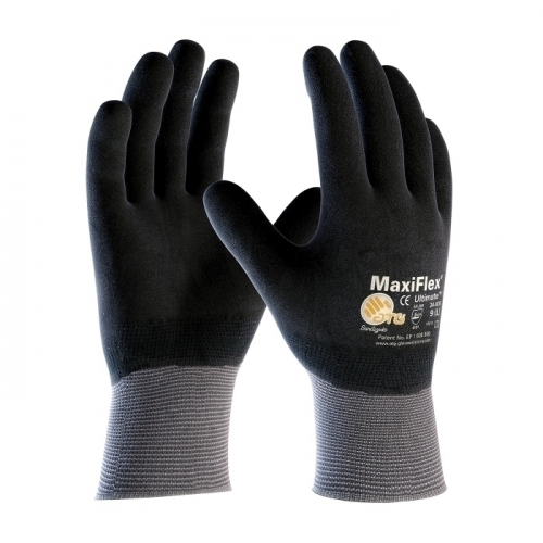 PIP 34-876/XXL, MAXIFLEX ULTIMATE, 15G GRY. NYLON SHELL, FULL COAT BLK. MFOAM NITRILE