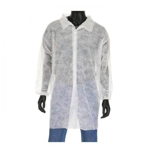 PIP 3512/XXL, WEST CHESTER, WHITE SBP LAB COAT, ELASTIC WRIST, NO POCKET