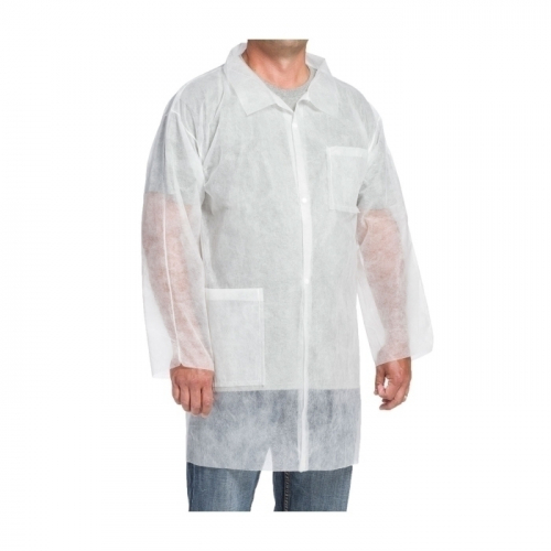 PIP 3514/XXL, WEST CHESTER, WHITE SBP LAB COAT, ELASTIC WRIST, 2 POCKETS