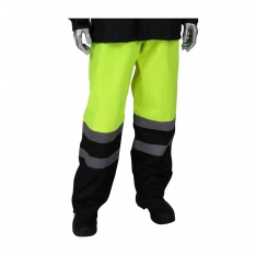 PIP 353-1202LY-2X/3X, CLASS E RIPSTOP BLACK BOTTOM RAIN PANT,REMOVEABLE SUSP.GUSSET CUFF