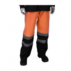 PIP 353-1202OR-2X/3X, CLASS E RIPSTOP BLACK BOTTOM RAIN PANT,REMOVEABLE SUSP.GUSSET CUFF