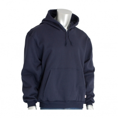 PIP 385-FRPH-NV/2X, AR/FR HOODED SWEATSHIRT, 20 CAL, 12 OZ. COTTON FLC, PULLOVER, NAVY