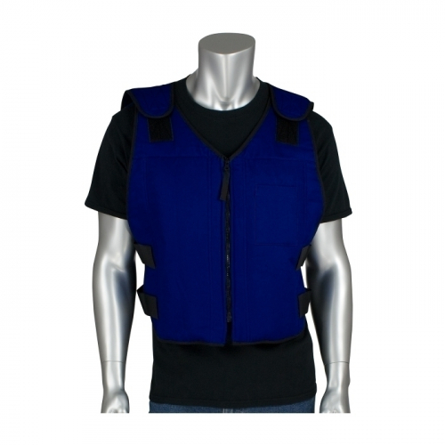 PIP 390-EZFRPC-2X/3X, FR PHASE CHANGE COOLING VEST, INSUL. CARRYING BAG ZIPPER CLOSURE