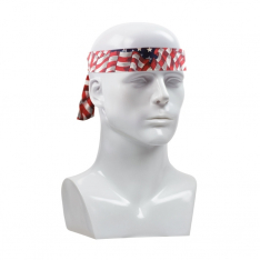 PIP 393-100-PAT, COOLING BANDANA, ABSORBENT COOLING CRYSTALS, POLY/COTTON, PATRIOT