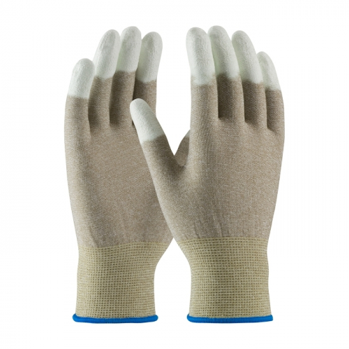 PIP 40-6416/S, NYLON AND COPPER FIBER YARNS, WHT. PU COATED FINGER TIPS