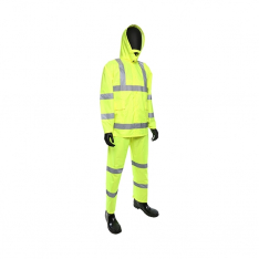 PIP 4033/5XL, WEST CHESTER, 3PC. HI-VIS YELLOW POLY OXFORD/PU RAINSUIT, CLASS 3