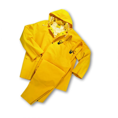 PIP 4035FR/2XL, WEST CHESTER, 35MM 3PC. FR PVC/POLY RAINSUIT, CORDOROY COLLAR, YELLOW