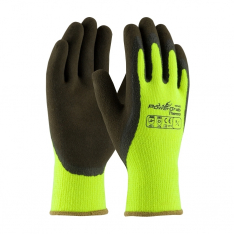 PIP 41-1405/L, PG THERMO, HV YELLOW 10G ACRYLIC SHELL, LATEX MICROFINISH GRIP, A2