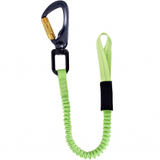 PIP 533-100701, HEAVY DUTY SINGLE LEG TETHER, WEBBING LOOP AND LOCKING CARABINER, MAX LOAD 22LB.