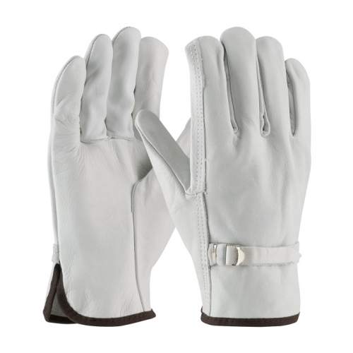 PIP 68-153/M, TOP GRAIN COWHIDE DRIVERS, REG GRADE, STRAIGHT THUMB, PULL STRAP