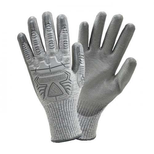 PIP 710HGUB/2XL, G-TEK IMPACT, 10G GRAY HPPE W/ L1 TPR, GRAY POLYURETHANE GRIP, A4 PROTECT, A4