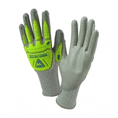 PIP 710HGUBHVG/2XL, G-TEK IMPACT, 10G GRAY HPPE W/ HV L1 TPR, GRAY POLYURETHANE GRIP, A4 PROTECTION,