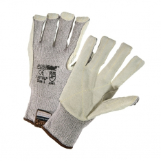 PIP 730TGLP/M, POSIGRIP, 13G GRAY HPPE TERRY LOOP IN SHELL, LEATHER PALM, KEVLAR SEWN