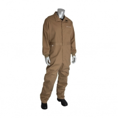 PIP 9100-2100D/2X, 8 CAL FR DUAL CERT. 7OZ. COVERALL, VENTED BACK, NFPA 70E & 2112, TAN
